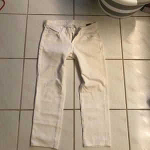 7 for all mankind cropped white jeans sz 25